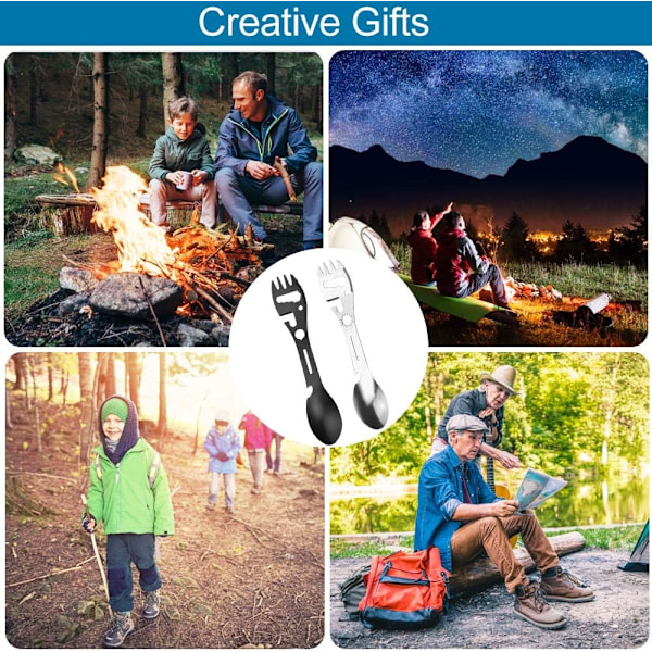 2-pack Campingbestickset, Rostfritt Stål Sked och Gaffel
