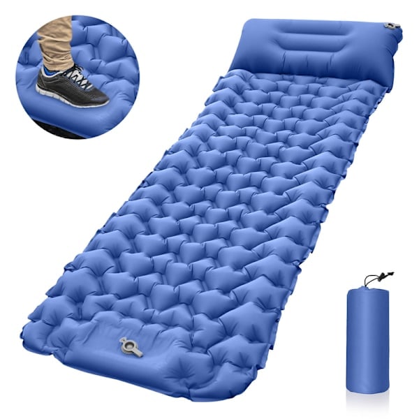 Självuppblåsande Campingmadrasser: Tjock och Lätt Enkel Campingmadrass, Uppblåsbar och Sammankopplingsbar Dubbel Campingmatta och Kompakt Uppblåsbar Dark Blue Single sleeping pad