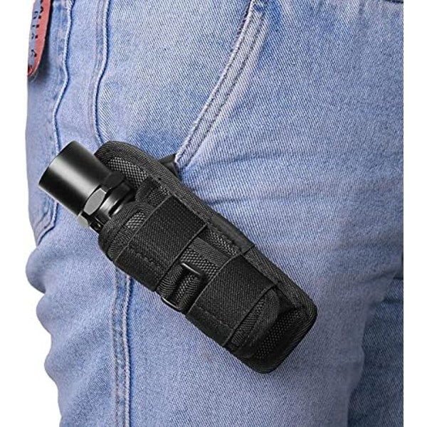 Lommelygte Holster, Taktisk 360 Graders Rotation Bælte med Klips