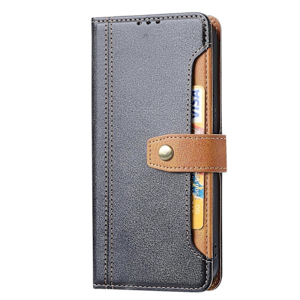 For iPhone 14 Plus Kalvetekstur Dobbel Fold Lås Horisontal Flip Lærveske
