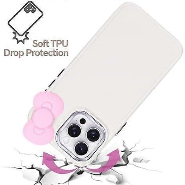 Kompatibel med iPhone 16 Pro Max Skal, Söt 3D Rosett Design Mjukt Silikon Stötsäkert Skydd för iPhone 16 Pro Max 6.9\" 2024