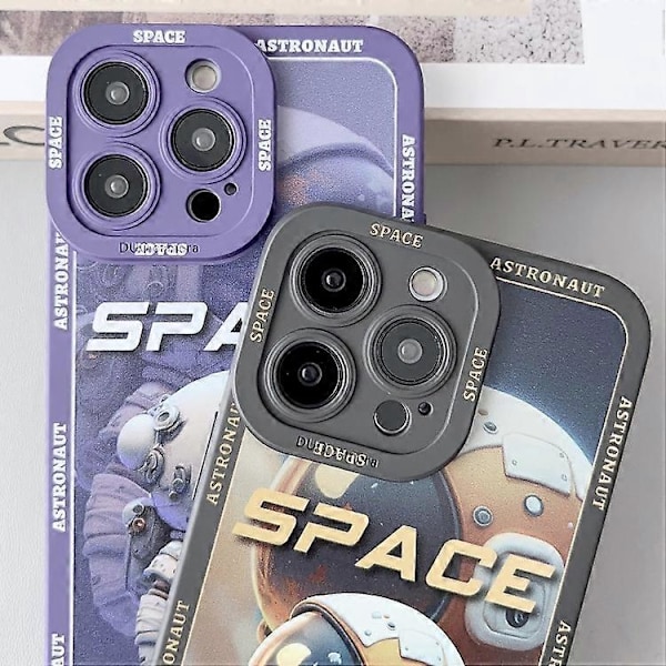 iPhone 15 nestemäinen Angel Eyes jättimäinen astronautti TPU-puhelinkotelo