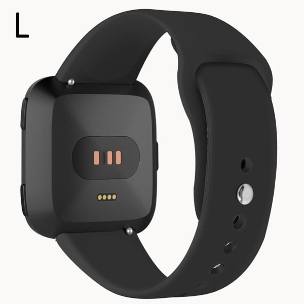 Silikoniranneke Fitbit Versa/Versa 2/Versa Lite - Musta Musta Musta
