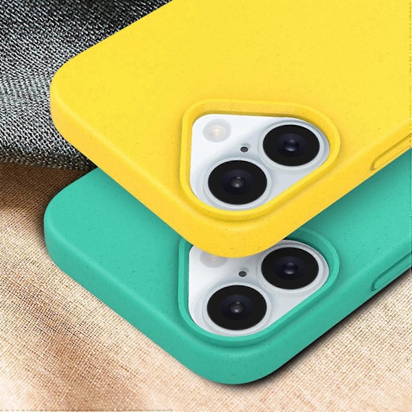 iPhone 16 -kotelo, biohajoava vehnäolki TPU-puhelinkuori, ympäristöystävällinen, nollahävikki