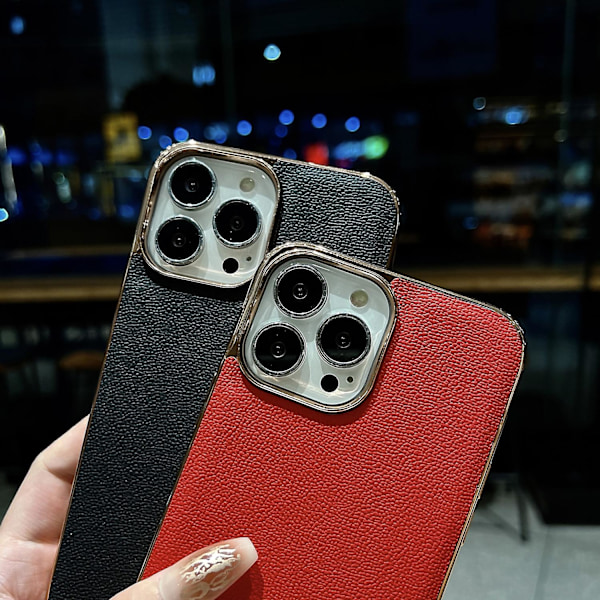 Læder Elektroplettering Telefon Cover Til iPhone 14 Pro