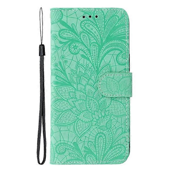 Yhteensopiva iPhone 15 -kotelo pitsikukilla PU-nahkainen lompakkokotelo