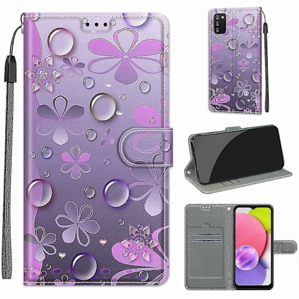 Telefonfodral för Samsung Galaxy A03s, flip magnetisk - lila