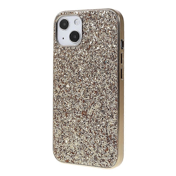 För iPhone 15 Mobilskal Elektropläterad Ram TPU+PC Glitter Skal