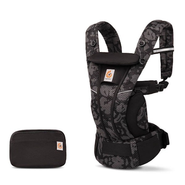 Nyfödd bärsele, bärbar från födsel till 20 kg, ergonomisk hållare, 4 transportpositioner Onyx Blooms Onyx Blooms