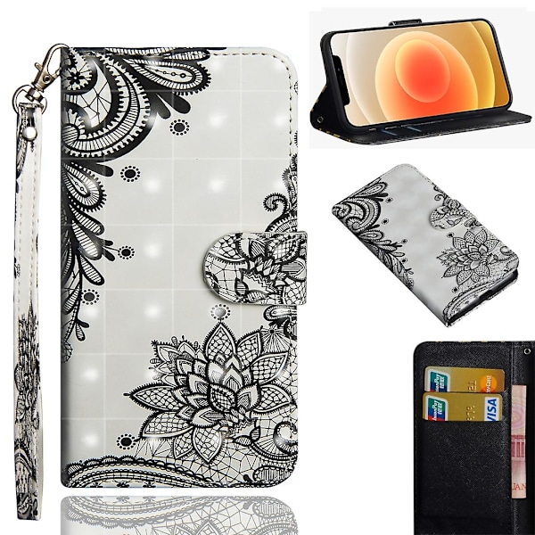För iPhone 12 mini TPU + PU Läderfodral