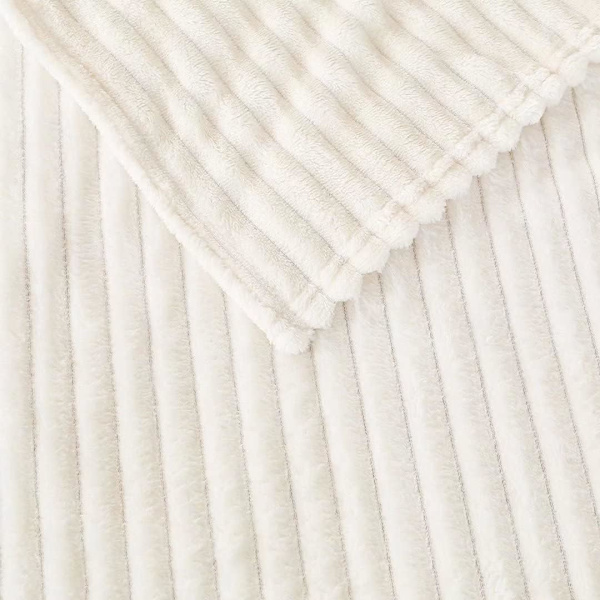 Blødt tæppe, 200 x 230 cm, hvidt fleecetæppe til sofa, blødt og varmt, børnetæppe, mikrofiber, fluffy sofatæppe, sofabetræk