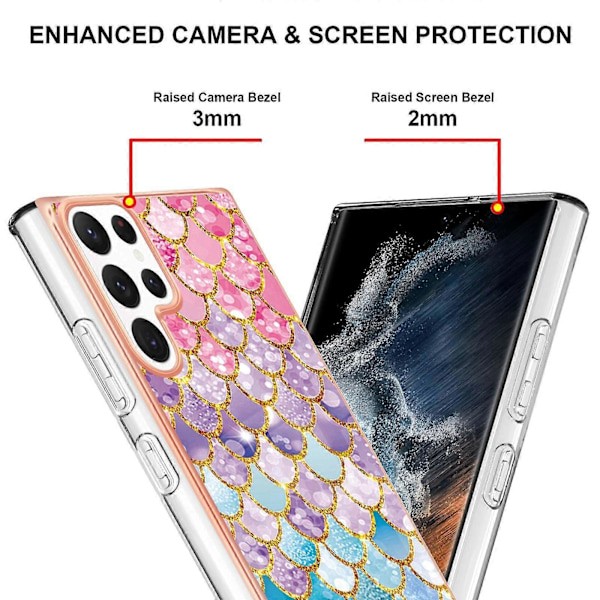 Samsung Galaxy S23 Ultra 5G -puhelimen sähköpinnoitettu IMD TPU -suojakuori