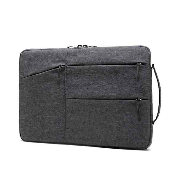 Dobbeltlags tyk plysch indvendig foret taske, laptop taske gray