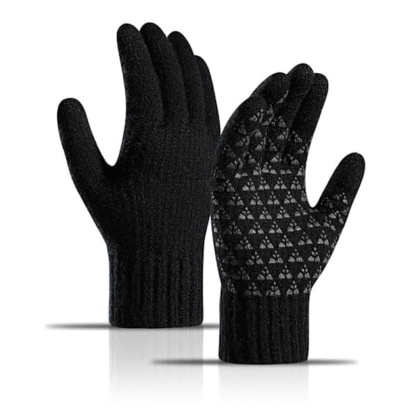 Strikkede Vinterhandsker, Anti-Slip Touchscreen Termisk Fleece Foret Stretch Handsker, Mænd & Kvinder
