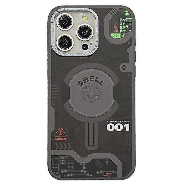 iPhone 15 Pro -kotelo, elektroninen piirilevykuvio, PC+TPU-puhelinkuori, yhteensopiva MagSafe-laturin kanssa