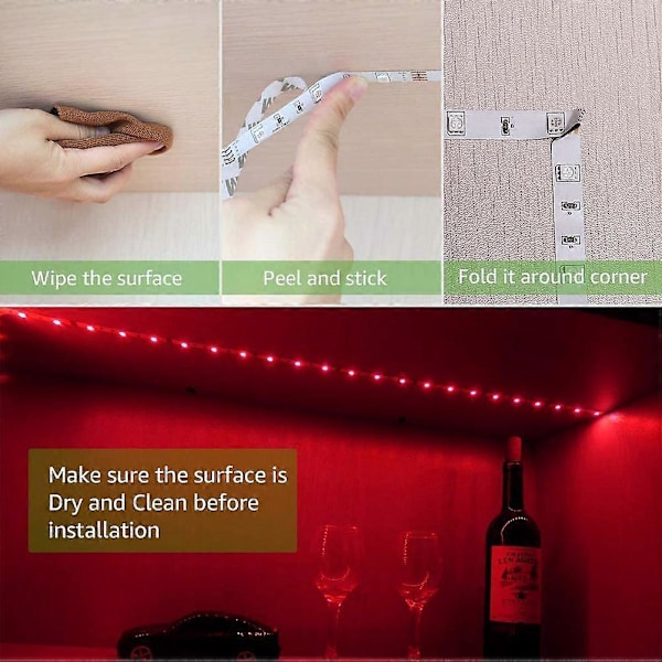 LED Lys Strip RGB DC5V Fleksibel Lampe Tape USB TV Baggrundsbelysning LED Strips med Re11
