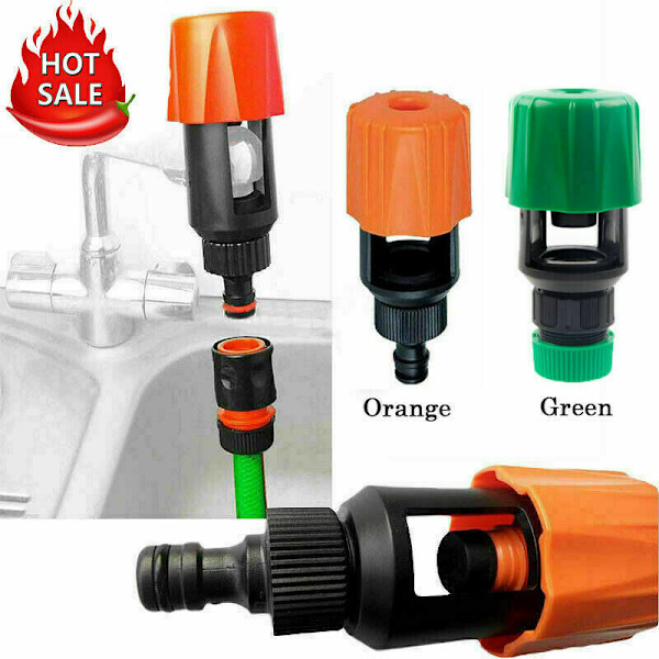 Kraneslangekobling, hageslangeadapter orange
