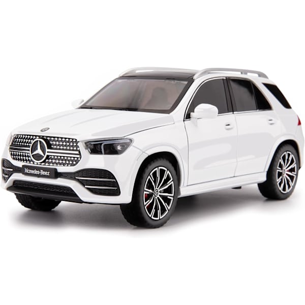 Kompatibel med 1/24 Legering Støbt Benz GLE 350 Legetøjsbil med Lyd og Lys Træk Tilbage Samlerobjekt Modelbil til Børnegaver (Hvid)