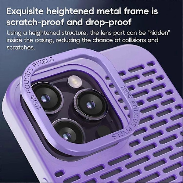 Skal för iPhone 14 Pro Max med hål för värmeavledning, hårt PC-skal