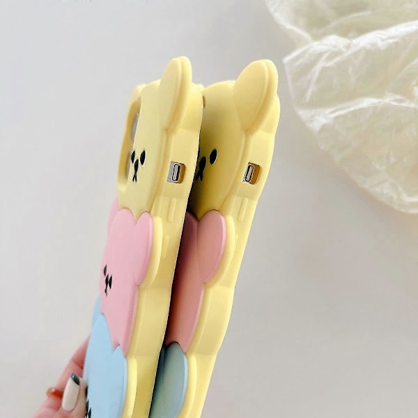 Skal för iPhone 16 Pro Max, Kawaii Mobilskal 3D Silikon Tecknad Godisbjörn Roligt Sött Skal Mjukt Gummi Stötsäkert Skyddsskal Kvinnor Flickor för iPho