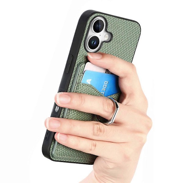 iPhone 16 -kotelo korttipaikoilla, sormipidikkeellä ja jalustalla