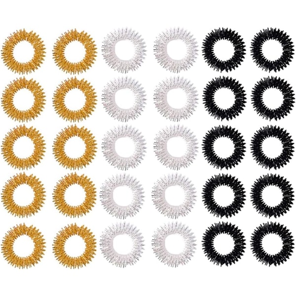 Akupressurringar, 30-pack Fingermassage Ringar