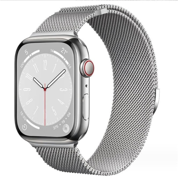 Milanese loop rem til Apple Watch band iwatch Series 9 3 6 5 SE 7 8 Ultra 2 stjerneskær silver 38mm/40mm/41mm