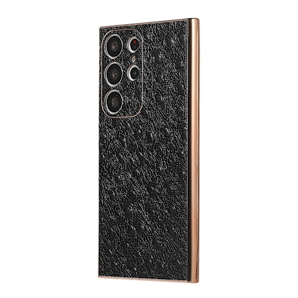 För Samsung Galaxy S23 Ultra 5G Läder Struts Textur Nano Elektroplätering Mobilskal