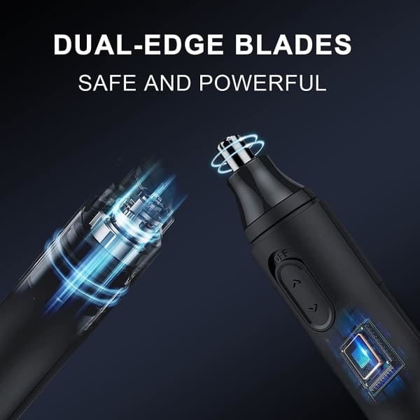 Oppladbar unisex-trimmer for øre- og nesehår, smertefri