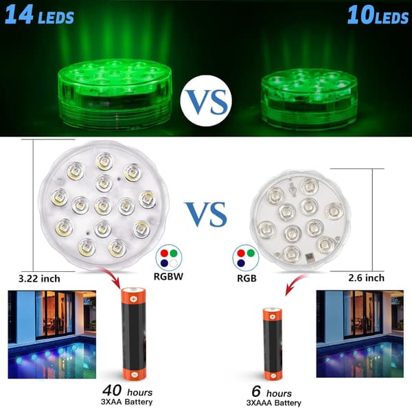 Pool lys Undervands LED lys med fjernbetjening, Van