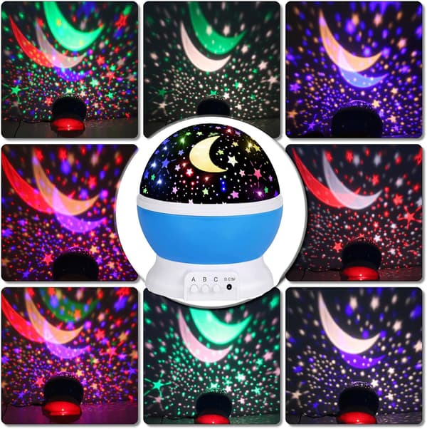 Stjernenatlampeprojektor til børneværelset - Selvlysende stjerner, jule- og fødselsdagsgaver, sensoriske lamper til børneværelsesindretning Blue Night Light