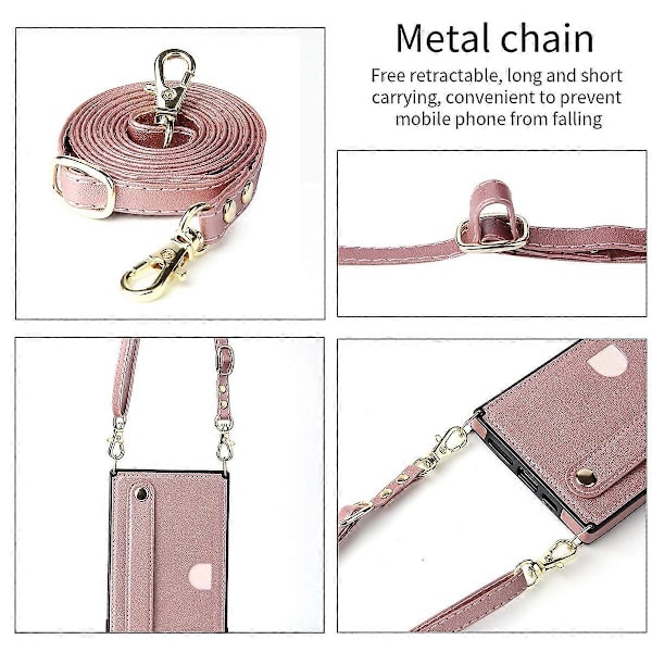 För iPhone 14 Plus Crossbody Lanyard Stötsäkert Skyddande Telefonfodral