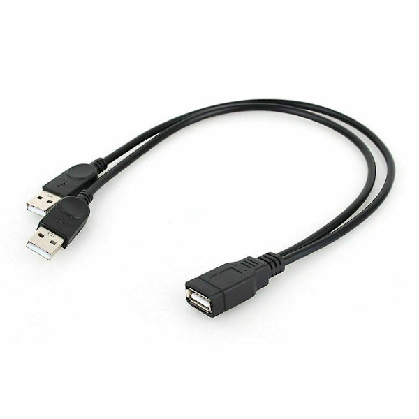 USB 2.0 Hun til 2 Dobbelt USB Han Strømadapter Y-Splitter Kabel Stik