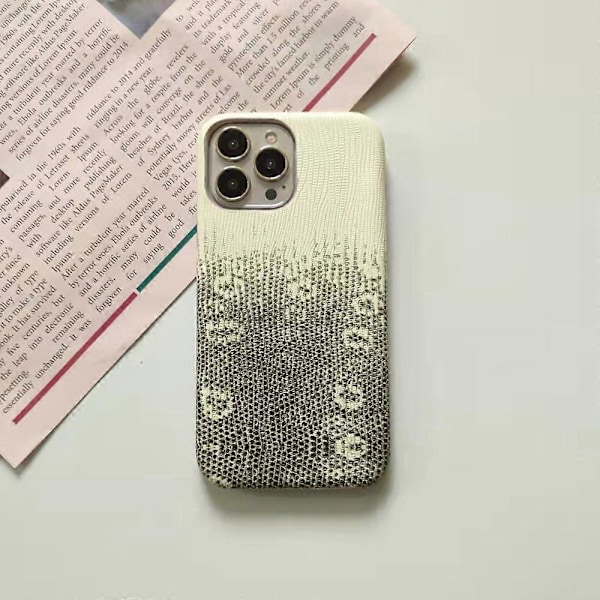 För iPhone 15 Pro Max Skal Gradient Färg PU Läderbelagd PC Anti-fall Skal
