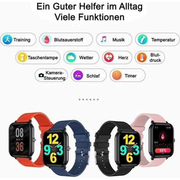 Stort high-definition touch screen fitnessur blue