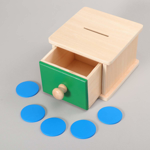 Montessori vauvan kolikkolaatikko puinen käsi-silmä koordinaatiolelu