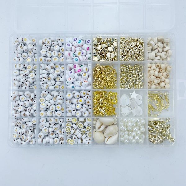 Lerbeads / Heishi Beads Bohemian Kit - KREA DIY Smykkekit med Diverse Beads - 6000 stk