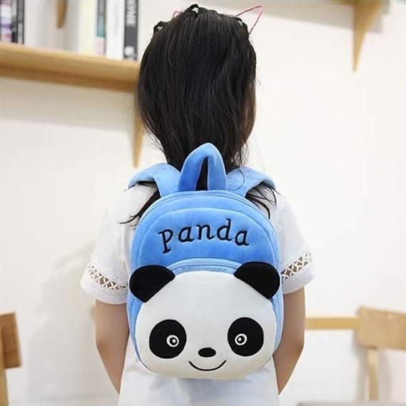 Söt Tecknad Barn Skolväska, 3D Blå Panda Småbarnsryggsäck