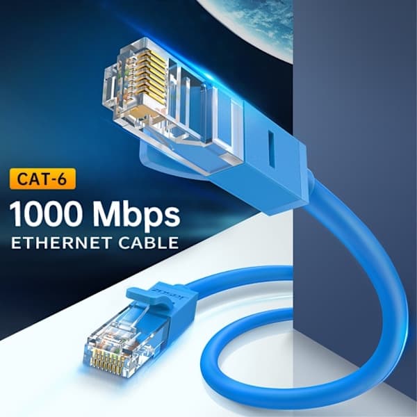 1m Cat6 RJ45 UTP Netværkskabel Blå