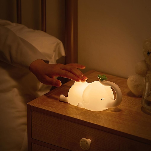 Sød Elefant Natlampe Silikone Induktions Skrivebordslampe