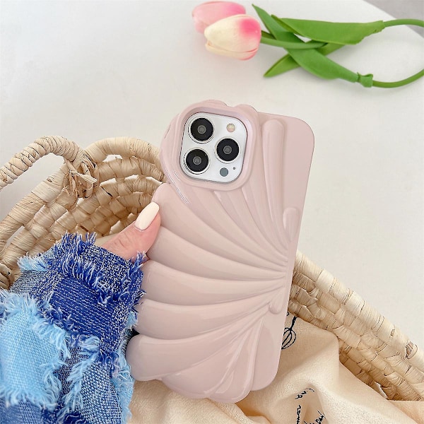 Skal för iPhone 14 Pro Max, snäckskalsform, glansig yta, mjukt TPU-skyddsskal