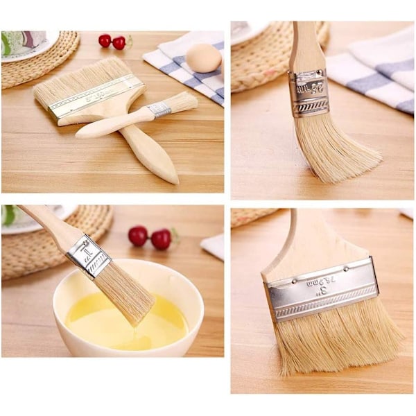 6-pakks Flat Brush Set Profesjonell For Beis Binder Stoffmaling