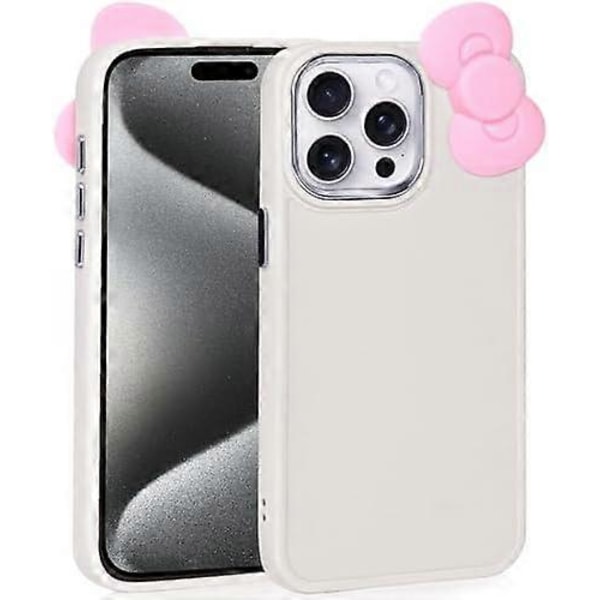 Kompatibel med iPhone 16 Pro Max Skal, Söt 3D Rosett Design Mjukt Silikon Stötsäkert Skydd för iPhone 16 Pro Max 6.9\" 2024