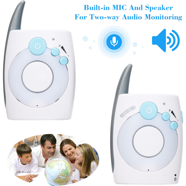 Bærbar 2,4 GHz trådløs digital babyalarm med lyd
