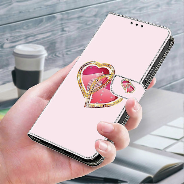 Skal till iPhone 16 Mönstertryckt Skyddande Läder Flip Fodral