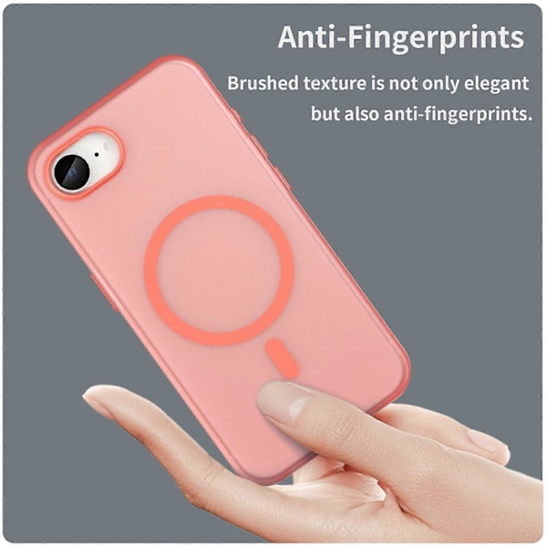 iPhone 16e Kotelo TPU+PC Puhelimen Takakansi Matta Läpikuultava Muotoilu - Punainen