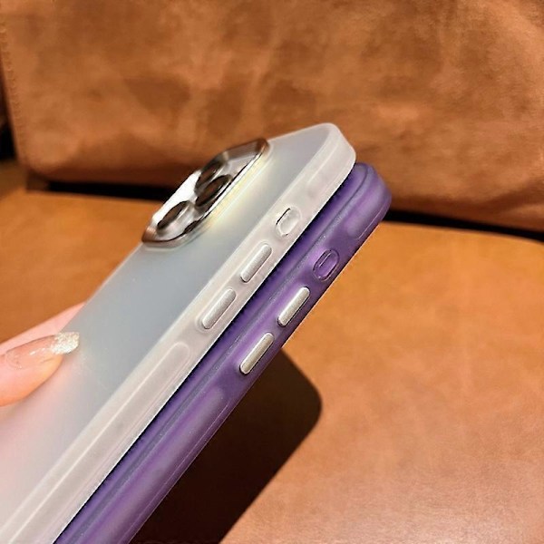 För iPhone 15 Pro Skal Lasereffekt Gradient Stöttåligt PC+TPU Telefonskydd