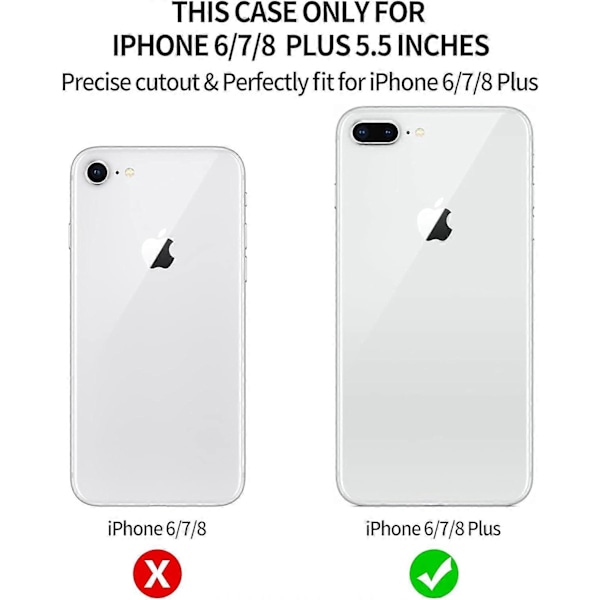 iPhone 8 Plus -kotelo, iPhone 7 Plus -kotelo tytöille ja naisille, jossa on rengasteline, silikoninen suojakotelo PC-puskurilla, kestävä 3-in-1-kotelo iPhonelle