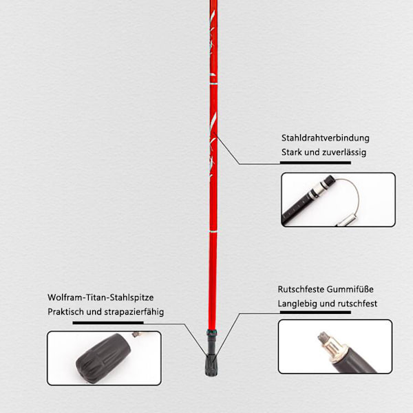 Foldbare vandrestave - Justerbare, lette, teleskopiske
