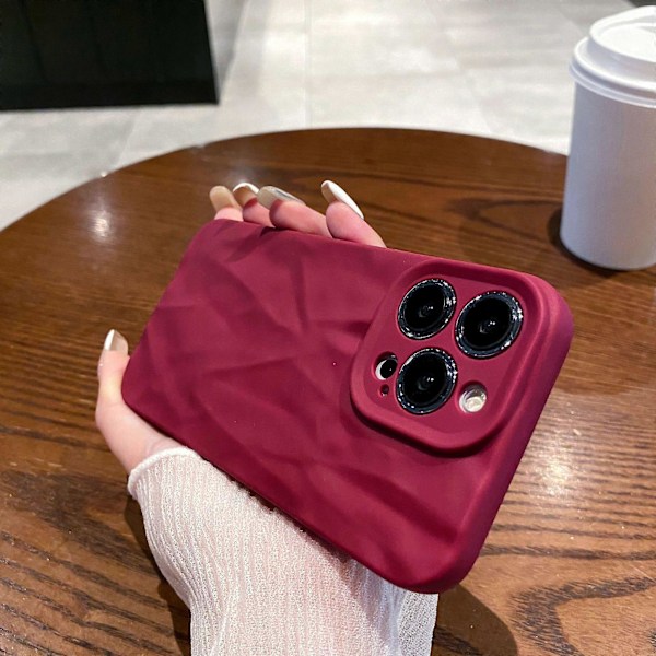 Lämplig för iPhone 16PRO frostat mobilskal Apple 15/16 anti-fall enkelt skyddsfodral iPhone16 plus röd